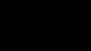 Beyaz çizgi Mantle, pelerin, pelerin simgesi siyah arka planda izole edildi. Büyücünün sihirli pelerini, Cadılar Bayramı tasarımı için büyücü ve cadı. 4K Video hareketli grafik canlandırması