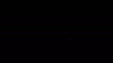 Siyah arka planda izole edilmiş beyaz çizgi sihirli taştan bir yüzük. 4K Video hareketli grafik canlandırması