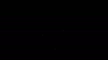 Siyah arkaplanda beyaz çizgi sihirli mühür simgesi var. 4K Video hareketli grafik canlandırması