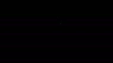 Siyah arka planda izole edilmiş aşk ikonu ikonlu beyaz çizgi şişesi. Sevgililer Günü sembolü. 4K Video hareketli grafik canlandırması