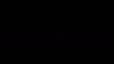 Beyaz çizgi cadı şapkası simgesi siyah arkaplanda izole edildi. Mutlu Cadılar Bayramı Partisi. 4K Video hareketli grafik canlandırması