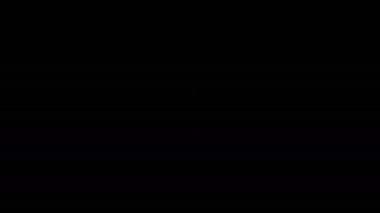 Beyaz çizgi sihirli değnek simgesi siyah arkaplanda izole edildi. Yıldız şeklinde sihirli aksesuar. Sihirli güç. 4K Video hareketli grafik canlandırması