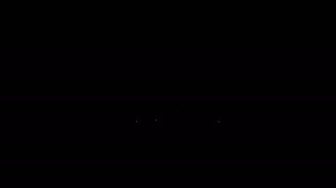 Beyaz çizgi 3 tarot kartı simgesi siyah arkaplanda izole edildi. Sihirli tarot kartları seti. 4K Video hareketli grafik canlandırması