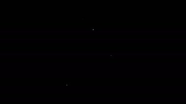 Siyah zemin üzerinde kan testi ikonu olan beyaz çizgi tıbbi pano. Klinik kayıtları, tıbbi kontrol raporları. 4K Video hareketli grafik canlandırması