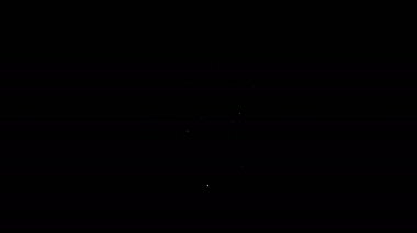 Beyaz çizgi durdurma virüsü simgesi siyah arkaplanda izole edildi. Corona virüsü 2019-nCoV. Bakteri ve mikroplar, hücre kanseri, mikrop, mantar. 4K Video hareketli grafik canlandırması