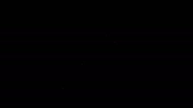 Beyaz çizgi Pipette simgesi siyah arkaplanda izole edildi. Tıbbi elementler, kimya laboratuarı ekipmanları. Tıp sembolü. 4K Video hareketli grafik canlandırması