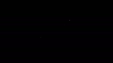 Beyaz çizgi kan testi ve virüs molekülü koronavirüs ikonu siyah arka planda izole edildi. Coronavirus, COVID-19. 2019-NCoV. 4K Video hareketli grafik canlandırması