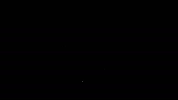 Witte lijn Magische mist of rook pictogram geïsoleerd op zwarte achtergrond. 4K Video motion grafische animatie — Stockvideo