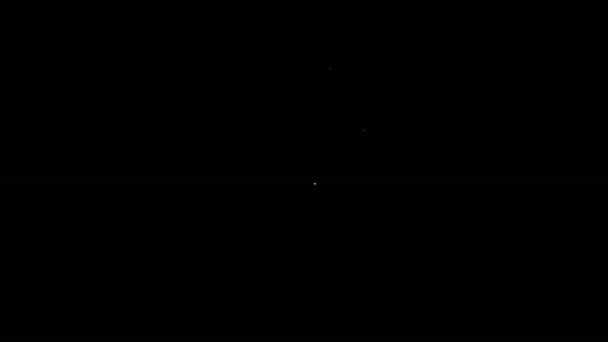 Піктограма чарівника білої лінії ізольована на чорному тлі. 4K Відео рух графічна анімація — стокове відео