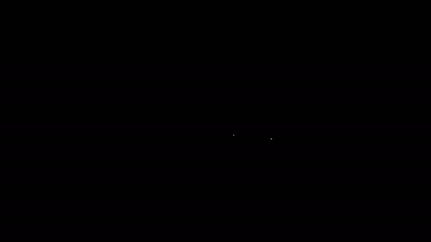 Біла лінія Піктограма гіпнозу ізольована на чорному тлі. Людське око з спіральною гіпнотичною райдужкою. 4K Відео рух графічна анімація — стокове відео