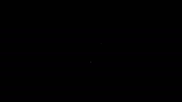 Beyaz çizgi sihirli el aynası ikonu siyah arkaplanda izole edilmiş. 4K Video hareketli grafik canlandırması — Stok video