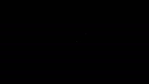 Linha branca Ícone de Feitiço isolado no fundo preto. O feiticeiro a fazer feitiços. Animação gráfica em movimento de vídeo 4K — Vídeo de Stock