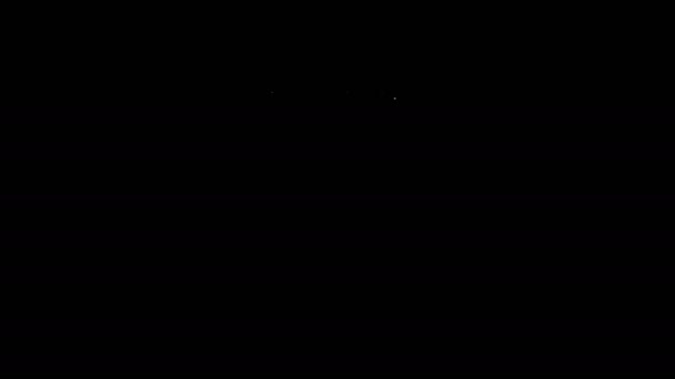 Icona Nettuno Tridente linea bianca isolata su sfondo nero. Animazione grafica 4K Video motion — Video Stock