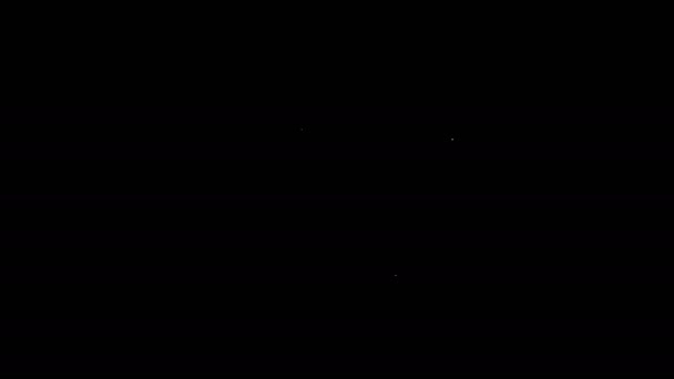 Biała linia Magiczna zaprawa i ikona tłuczka odizolowana na czarnym tle. 4K Animacja graficzna ruchu wideo — Wideo stockowe