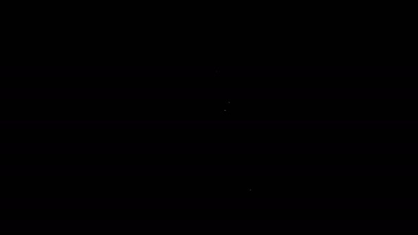 Біла лінія Спалювання свічки на значку свічки ізольовано на чорному тлі. Циліндрична свічка з палаючим полум'ям. 4K Відео рух графічна анімація — стокове відео