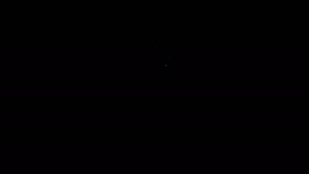 Fehér vonal Palack szerelmi bájital ikon elszigetelt fekete alapon. Valentin-napi szimbólum. 4K Videó mozgás grafikus animáció — Stock videók