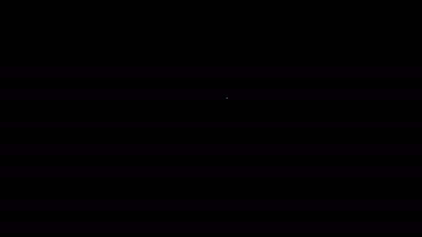 Ligne blanche icône fantôme isolé sur fond noir. Animation graphique de mouvement vidéo 4K — Video