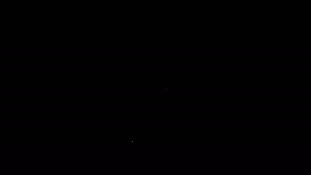 Biała linia Księżyc i ikona gwiazd na czarnym tle. 4K Animacja graficzna ruchu wideo — Wideo stockowe