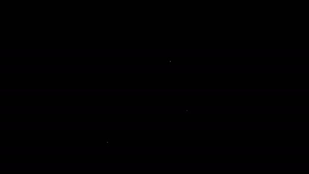 Linha branca Ícone de bola mágica isolado no fundo preto. Bola de cristal. Animação gráfica em movimento de vídeo 4K — Vídeo de Stock