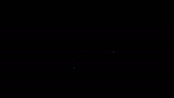 Белые линии Вирусные клетки в иконке легких изолированы на черном фоне. Зараженные легкие. Коронавирус, COVID-19. 2019-nCoV. Видеографическая анимация 4K — стоковое видео