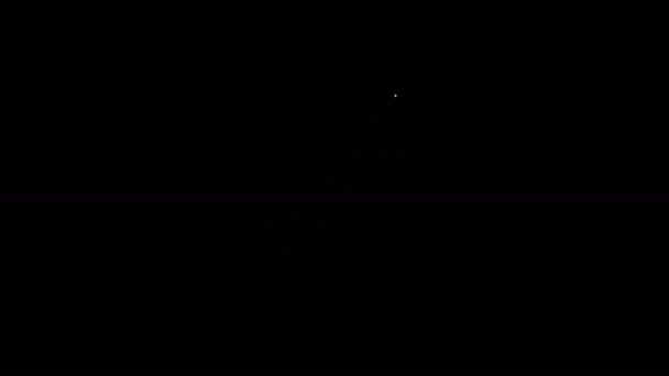 Linea bianca Pillole in blister icona isolato su sfondo nero. Pacchetto farmacologico medico per compressa, vitamina, antibiotico, aspirina. Animazione grafica 4K Video motion — Video Stock