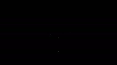 Beyaz çizgi durdurma virüsü simgesi siyah arkaplanda izole edildi. Corona virüsü 2019-nCoV. Bakteri ve mikroplar, hücre kanseri, mikrop, mantar. 4K Video hareketli grafik canlandırması