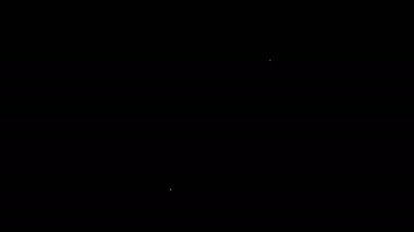 Siyah arka planda virüsün simgesi olan beyaz çizgili El. Corona virüsü 2019-nCoV. Bakteri ve mikroplar, hücre kanseri, mikrop, mantar. 4K Video hareketli grafik canlandırması