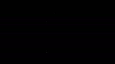 Siyah arka planda izole edilmiş burun ve boğaz ikonu hastalıklarının tedavisi için sprey sıkılmış beyaz çizgi tıp şişesi. 4K Video hareketli grafik canlandırması