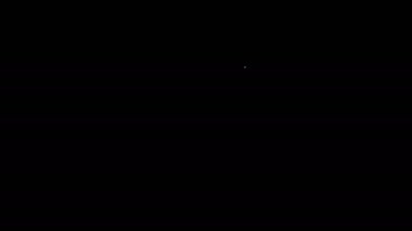 Siyah arka planda beyaz çizgili lastik eldiven ikonu var. Lateks el koruması işareti. Ev işi temizlik ekipmanları sembolü. 4K Video hareketli grafik canlandırması