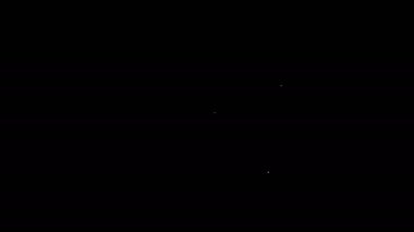 Beyaz çizgi ıslak mendil simgesi siyah arkaplanda izole edildi. 4K Video hareketli grafik canlandırması