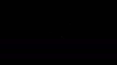 Beyaz çizgi adetleri ve siyah arka planda izole edilmiş hijyenik peçete ikonu. Kadın hijyen ürünleri. 4K Video hareketli grafik canlandırması