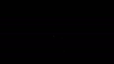 Beyaz çizgi tıraş fırçası simgesi siyah arkaplanda izole edildi. Berber dükkanı sembolü. 4K Video hareketli grafik canlandırması