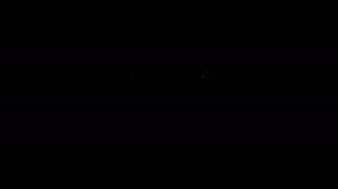 Beyaz çizgi tıbbi koruyucu maske simgesi siyah arkaplanda izole edildi. 4K Video hareketli grafik canlandırması