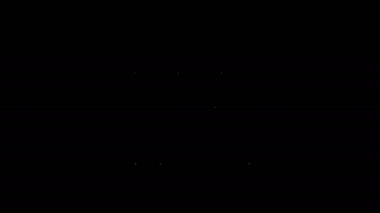 Siyah arkaplanda beyaz çizgi çevrimiçi sınıf simgesi izole edildi. Çevrimiçi eğitim kavramı. 4K Video hareketli grafik canlandırması