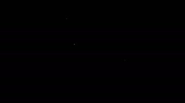 Beyaz çizgi Ses kitabı simgesi siyah arkaplanda izole edildi. Kulaklıklı kitap. Ses rehberi işareti. Çevrimiçi öğrenme kavramı. 4K Video hareketli grafik canlandırması