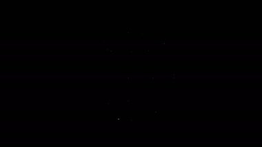 Dünya ikonundaki beyaz çizgi konumu siyah arkaplanda izole edildi. Dünya ya da Dünya işareti. 4K Video hareketli grafik canlandırması