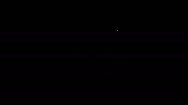 Siyah arkaplanda beyaz çizgi çevrimiçi sınav, test, araştırma veya kontrol listesi simgesi izole edildi. Sınav listesi. E-eğitim konsepti. 4K Video hareketli grafik canlandırması