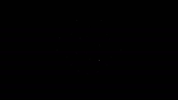 Línea blanca Icono de virus aislado sobre fondo negro. Virus Corona 2019-nCoV. Bacterias y gérmenes, cáncer de células, microbios, hongos. Animación gráfica de vídeo 4K — Vídeos de Stock