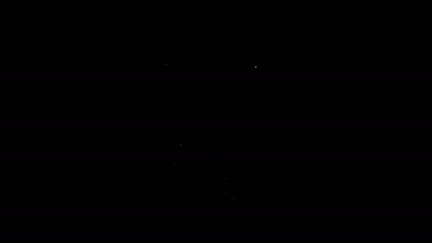 Símbolo de ADN de línea blanca e icono de virus aislados sobre fondo negro. Animación gráfica de vídeo 4K — Vídeos de Stock