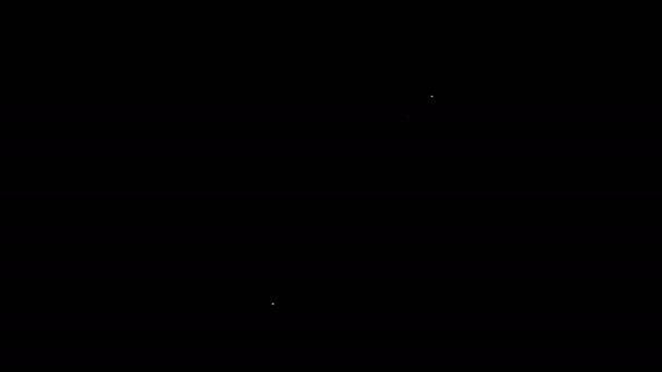 Linha branca Mão com ícone de vírus isolado no fundo preto. Vírus da Corona 2019-nCoV. Bactérias e germes, cancro das células, micróbios, fungos. Animação gráfica em movimento de vídeo 4K — Vídeo de Stock