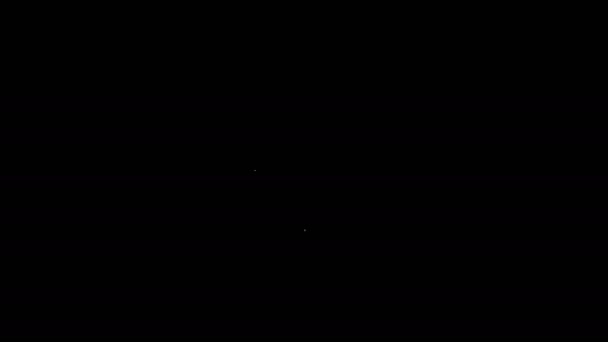 White line Ebola virus disease icon isolated on black background. 4K Video motion graphic animation — Stock Video