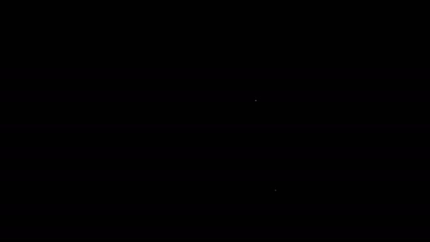 白い線黒の背景に隔離されたコンドームの安全なセックスアイコン。安全な愛のシンボル。男性のための避妊法.4Kビデオモーショングラフィックアニメーション — ストック動画