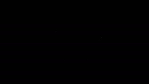 Biała linia Bathtub ikona izolowana na czarnym tle. 4K Animacja graficzna ruchu wideo — Wideo stockowe