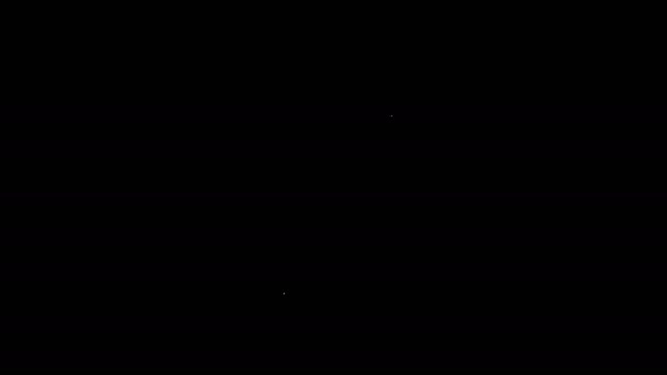 Bílá čára Cross nemocnice lékařské ikony izolované na černém pozadí. První pomoc. Diagnostický symbol. Značka medicíny a farmacie. Grafická animace pohybu videa 4K — Stock video
