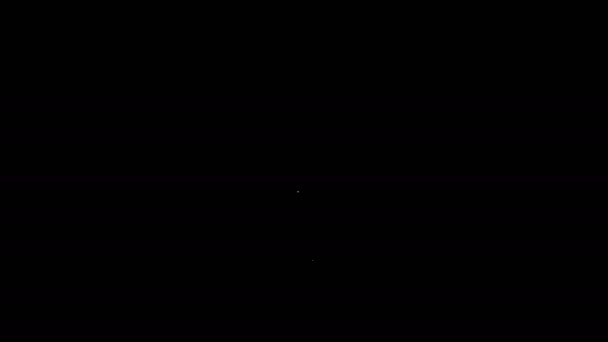 Línea blanca Menstruación y tampón sanitario icono aislado sobre fondo negro. Producto de higiene femenina. Animación gráfica de vídeo 4K — Vídeo de stock