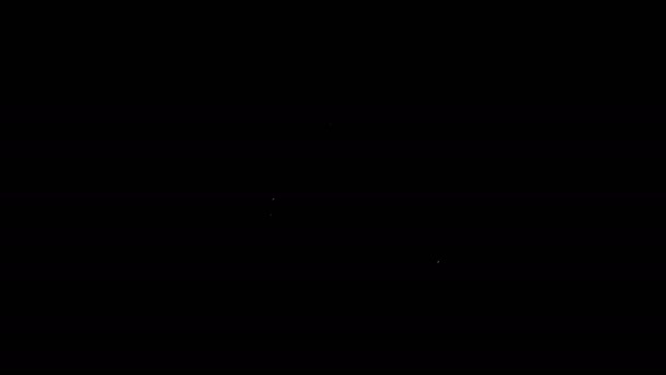 Witte lijn Rechte scheermes pictogram geïsoleerd op zwarte achtergrond. Barbershop symbool. 4K Video motion grafische animatie — Stockvideo