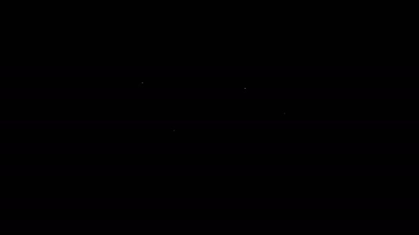 Biała linia Bielizna ikona izolowana na czarnym tle. 4K Animacja graficzna ruchu wideo — Wideo stockowe
