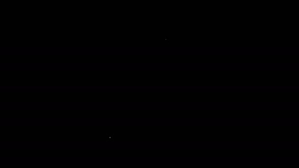 Das Symbol der weißen Linie Verbandskasten isoliert auf schwarzem Hintergrund. Medizinische Box mit Kreuz. Medizinische Geräte für den Notfall. Gesundheitskonzept. 4K Video Motion Grafik Animation — Stockvideo