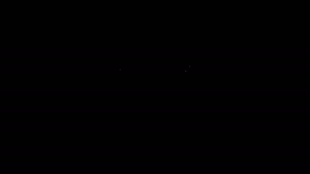 Linea bianca Icona della maschera protettiva medica isolata su sfondo nero. Animazione grafica 4K Video motion — Video Stock