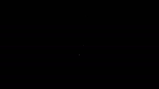 Linea bianca Icona video gioco online isolato su sfondo nero. Smartphone e pellicola striscia con segno di riproduzione. Animazione grafica 4K Video motion — Video Stock